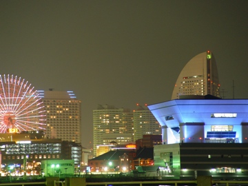 Pictured is the Minato Mirai (literally meaning "harbor of the future") section of Yokohama.  This futuristic development in the center of Yokohama was begun in 1983, is still going on, and includes office buildings, residences, convention facilities, shopping venues, parks, hotels, etc.  Photo by Clint Rankin of Cleveland, Tennessee.  